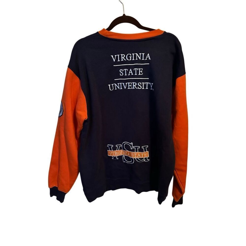 VTG Virginia State University Sweatshirt XL CG Wear VSU Trojans HBCU Orange Blue - Picture 6 of 6